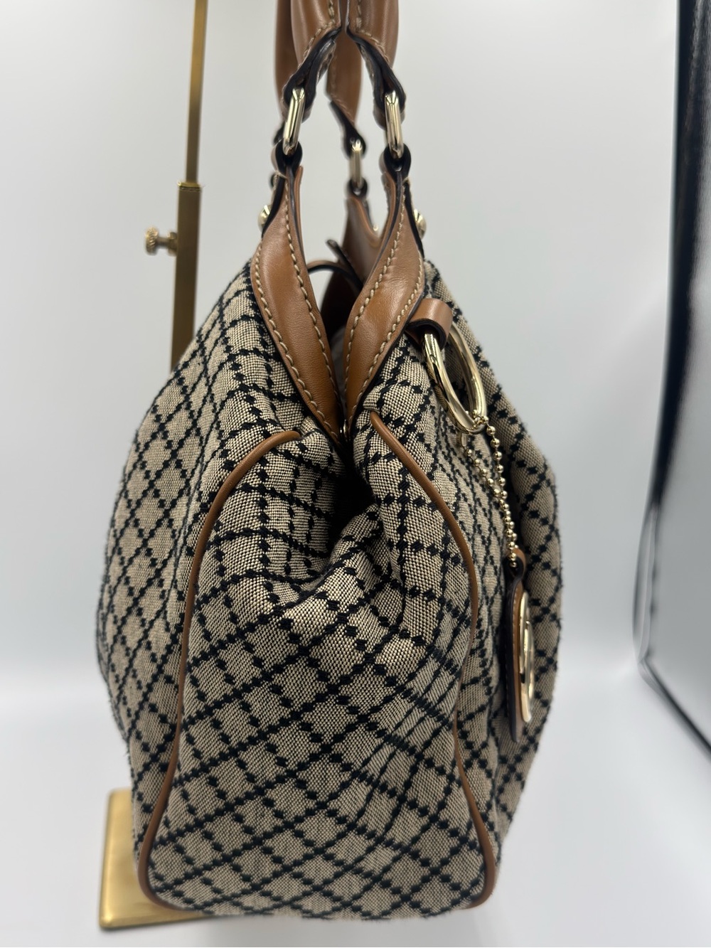 Gucci Canvas & Leather Trim Shoulder Bag with Hangtag - Picture 4 of 13